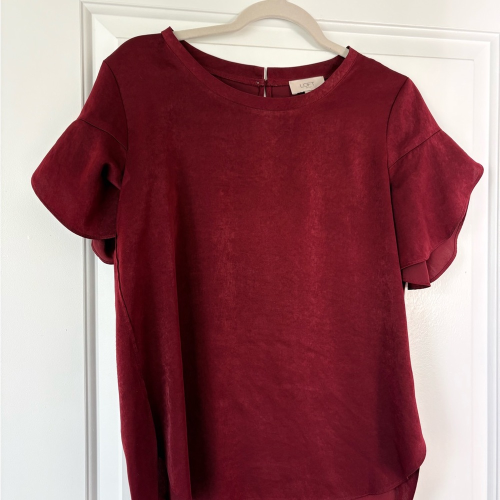 LOFT Rich Burgundy Blouse